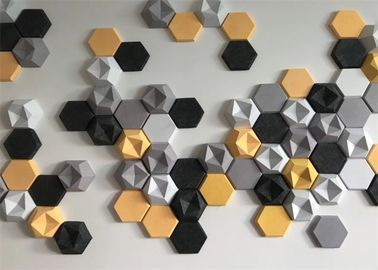 Dekoratif ses bastırma altıgen akustik paneller 3d müzik stüdyosu 600mm * 600mm