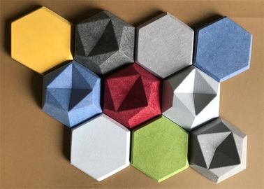 Dekoratif ses bastırma altıgen akustik paneller 3d müzik stüdyosu 600mm * 600mm