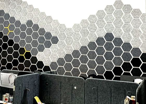 9mm Yangına Dayanıklı Yüksek Yoğunluklu Polyester Elyaf Akustik Panel Altıgen